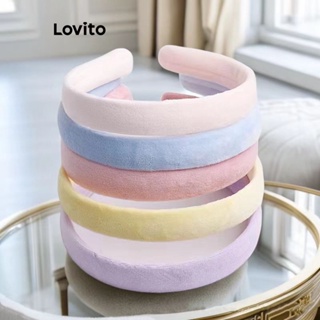 Lovito Tiara Versátil De Veludo Liso Casual Para Mulheres LFA11428