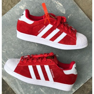 Adidas superstar sale camurça vermelho