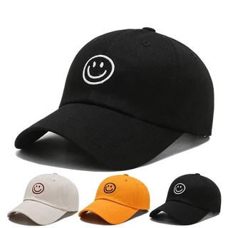 Boné de Basebol Estilo Quatro Estações Bordado em Algodão Poliéster Bordado Smiley Face Unisexo Estilo Casal Boné de Basebol Protetor Solar Respirável