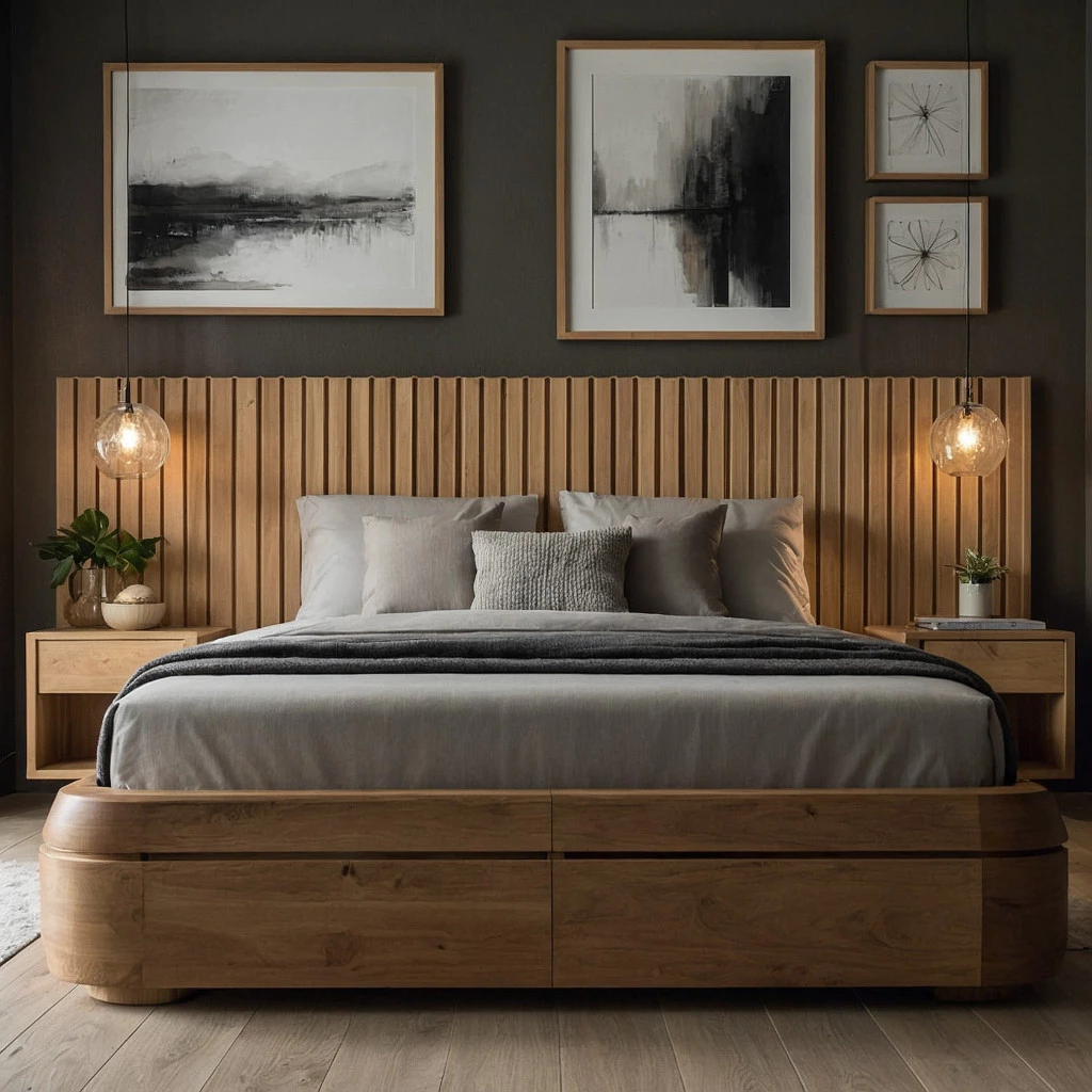 Cabeceira MDF Ripado Cama Box King 45x11cm - 20 Placas
