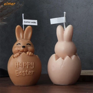 ELMER Molde De Ovo De Coelho De Páscoa , Vela Silicone 3D , Artesanal Reutilizável DIY Ovos