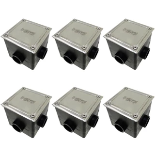 Caixa de Passagem Quadrada com Tampa Inox 6 Unidades SODRAMAR em Oferta na Shopee