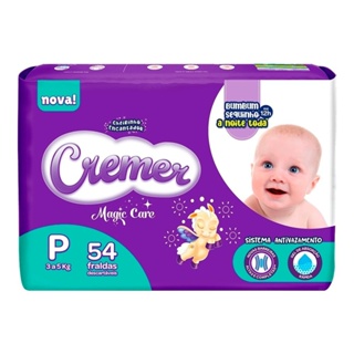 Fralda Descartável Cremer Magic Care Tamanho P - Embalagem com 54 Fraldas