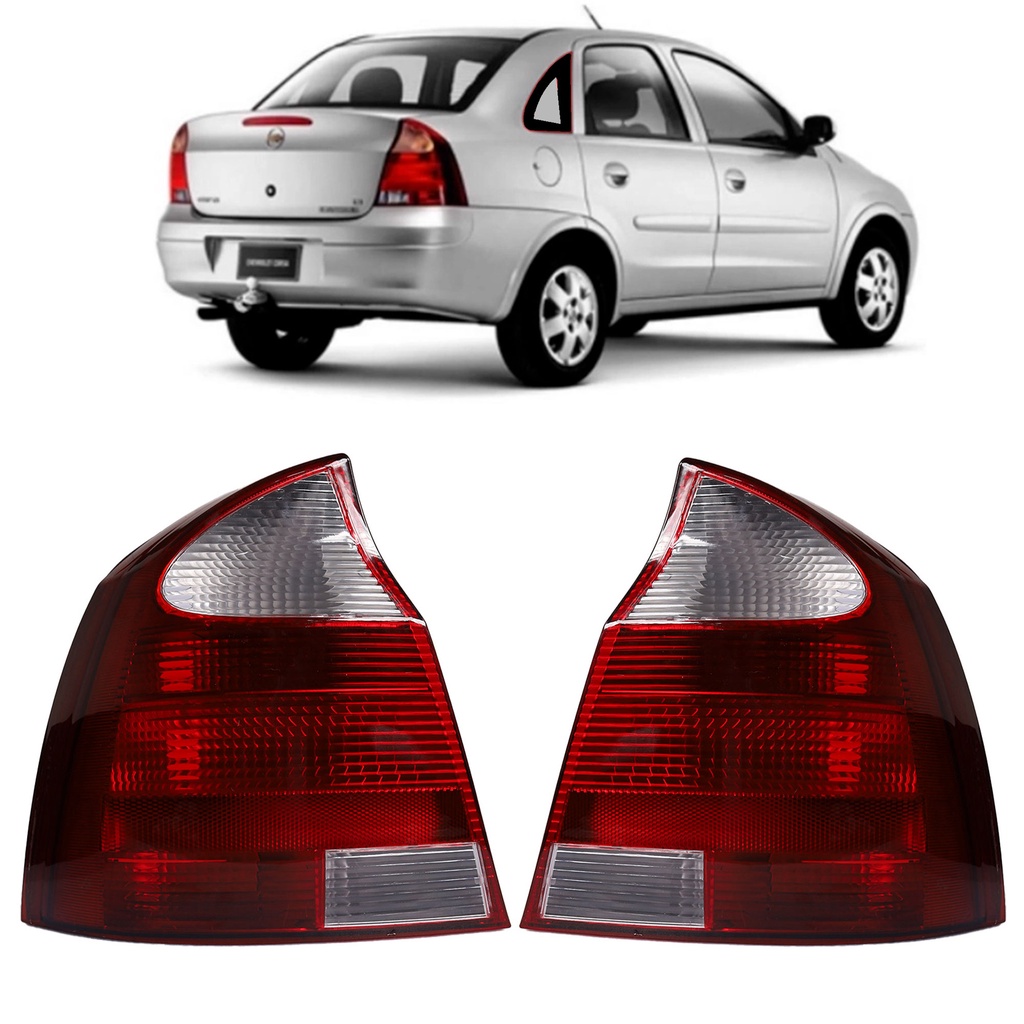 Par Lanterna Traseira Chevrolet Corsa Sedan 2003/2011 Cristal