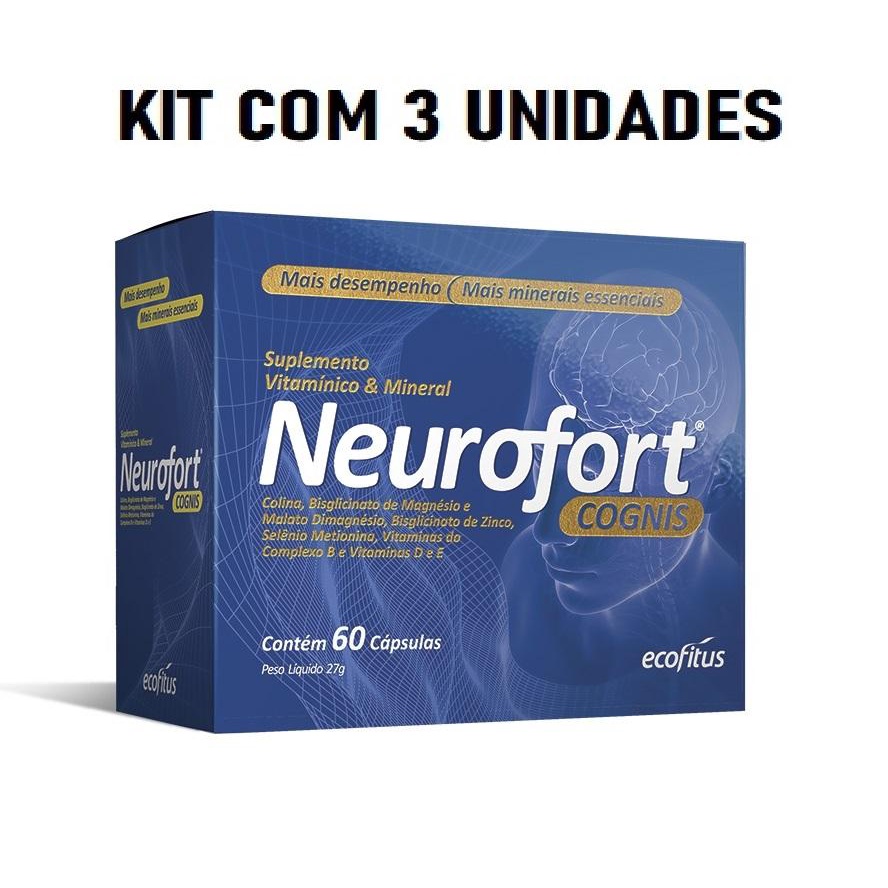 Kit Neurofort Cognis Ecofitus C/ 3 Un De 60 Cápsulas Cada | Shopee Brasil