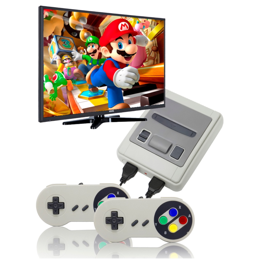 Video Game De TV Classic Mini SNES Com 2 Controles 8 Bits 620 Jogos Original