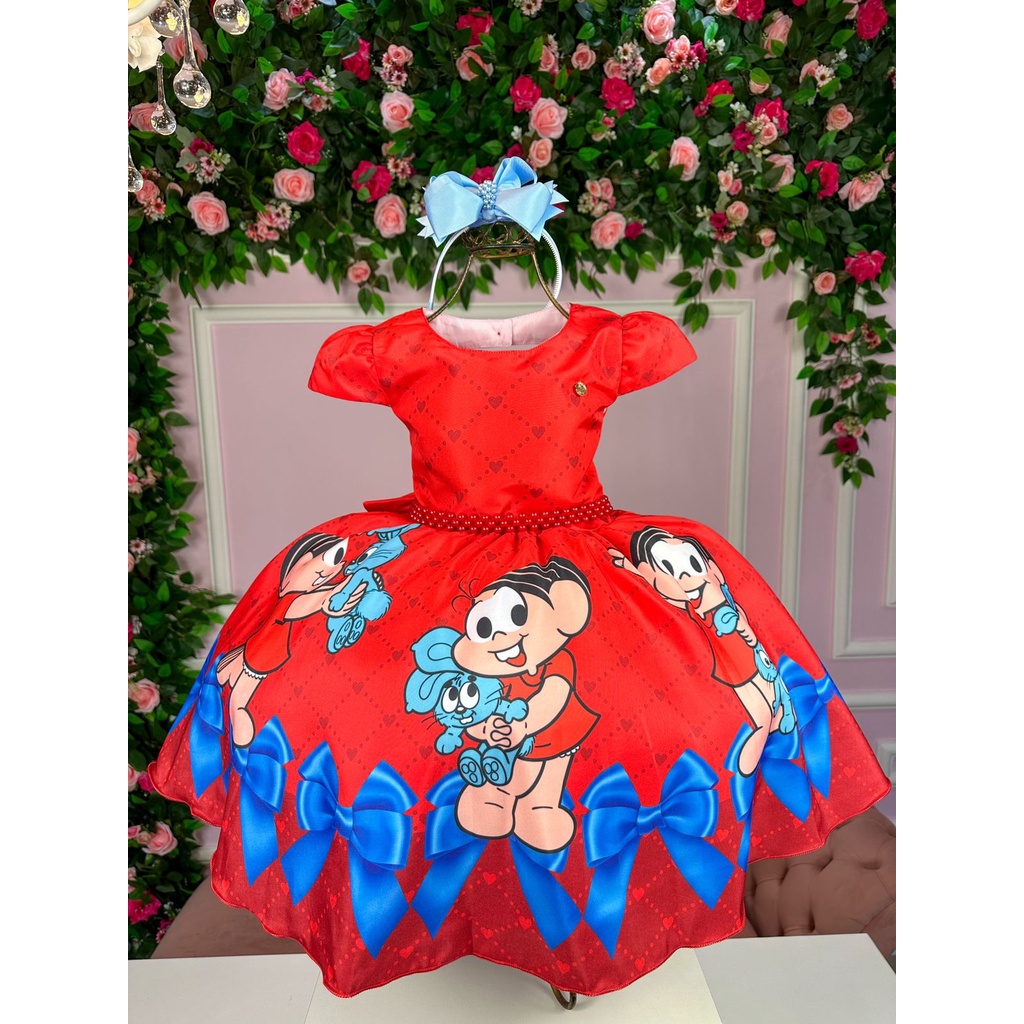 Vestido Princesa Belli Anabel Jardim Encantado Azul Bebe - Roupa  Infantil