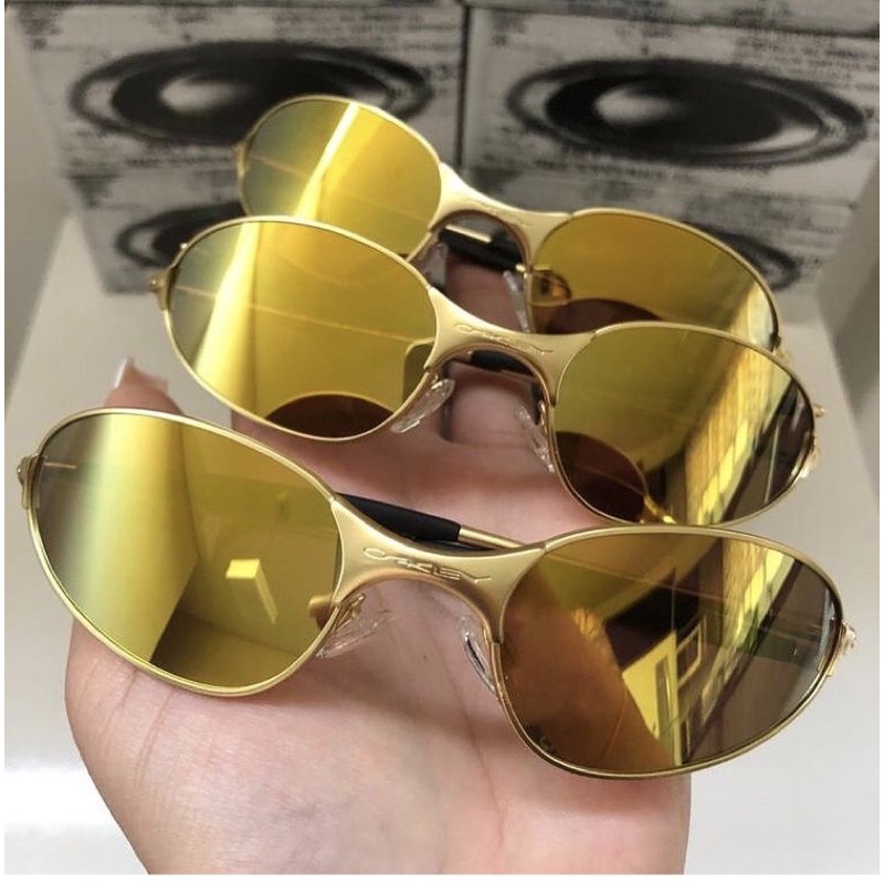 Óculos de Grau Oakey Armação Dourada Lupa Mandrake