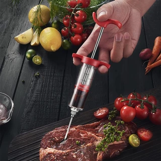 Seringa Injetora De Carne Com 3 Agulhas Injetoras Marinade Para Churrasco Kit Injetor De Peru Flavor Injector