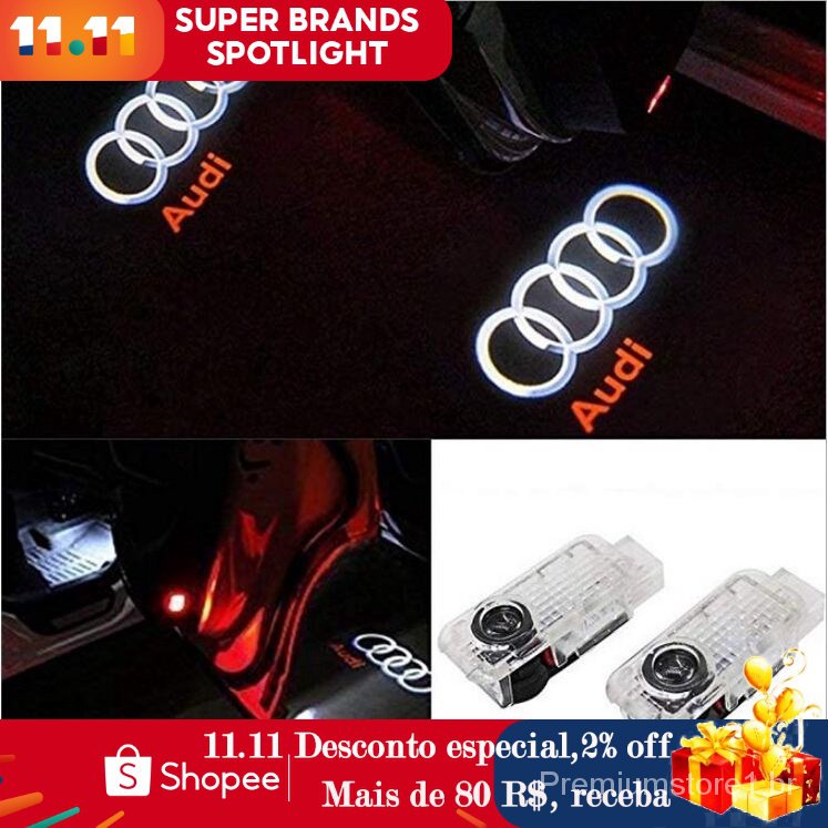 4 Pcs Carro Lâmpada Cortesia Porta Luz Logo Projeção Laser Light Para Audi Bem-vindo Luz A4 A6 Q3 Q5 Q7 Q9V6