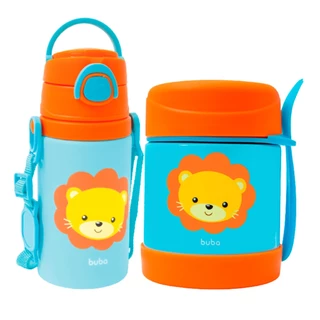 Pote Térmico Leão Em Aço Inoxidável 320ml Talher Temperatura Quente/Fria Garrafinha Infantil 450ml