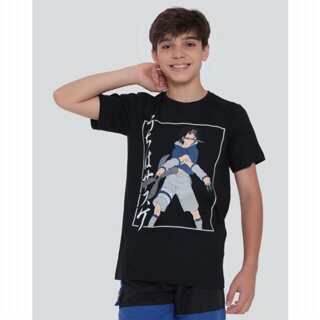 Camiseta Juvenil Estampa Naruto Preta