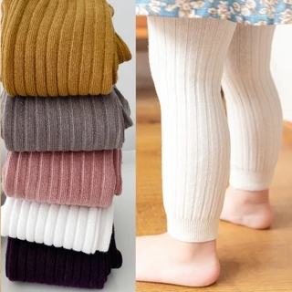 0-6Y Primavera Outono Baby Kids Leggings Para Meninas De Algodão Com Duas Agulhas Nervuras Soft Tricotado Roupas De Menino