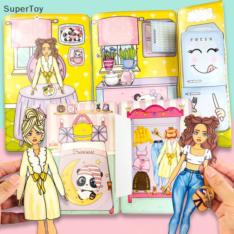 bonecas papel roupinhas destacar vestir em Promoção na Shopee