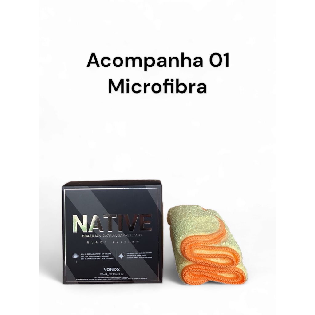 Cera Vonixx Native Black Wax Pasta 100ml - Acompanha 01 Microfibra