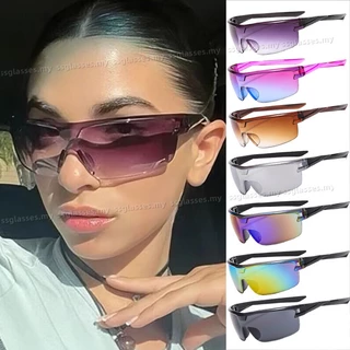 E Óculos De Sol Para Homens Mulheres Tons De Cor Gradiente Espelho De Condução Esportes De Passeio De Resistência UV Estilo Y2k Cyberpunk