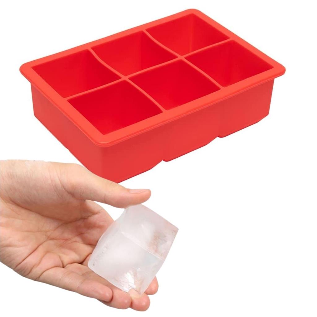 Molde Forma De Gelo Gigante 6 Cubos Grande Silicone Flexivel | Shopee ...