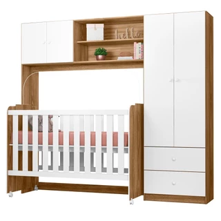 Conjugado Infantil Berço e Armario 4 PT 999150 Branco PLLA