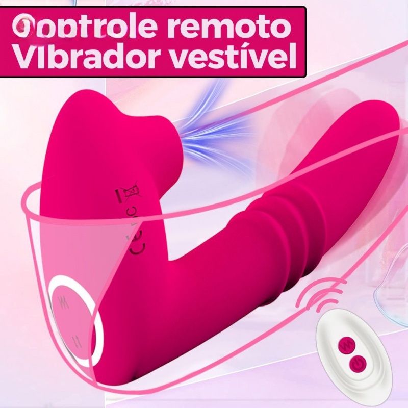 Brinquedos Sexuais Femininos Vibradores Poderosos Estimulação Feminina 2 Em 1 Estimulador Clitoral Sucção G-Spot Com Controle Remoto 20 Velocidades