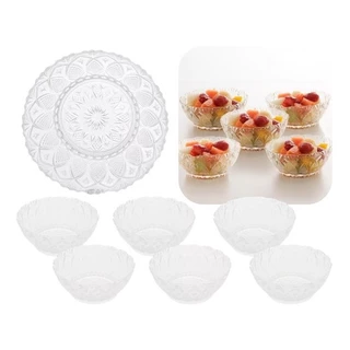 Conjunto De Bowls Sobremesa King 6 Peças Tigela Vidro Lyor Luxo Decoração Sobremesa Doce Salgado 6 Unidades