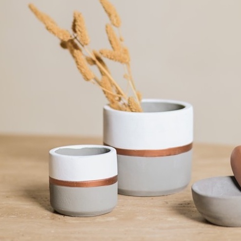 Dupla Vaso Cachepot Cimento