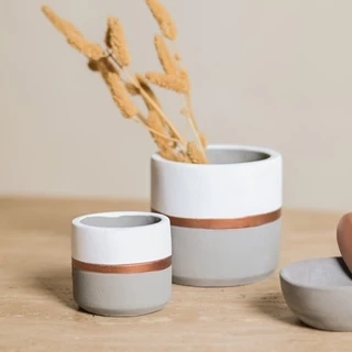 Dupla Vaso Cachepot Cimento