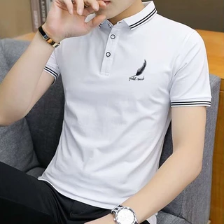 Camiseta de manga curta Camiseta de verão masculina Negócios de verão Novo Estilo Lapela POLO Camiseta masculina Camiseta masculina Street Wear with Collar Clothes