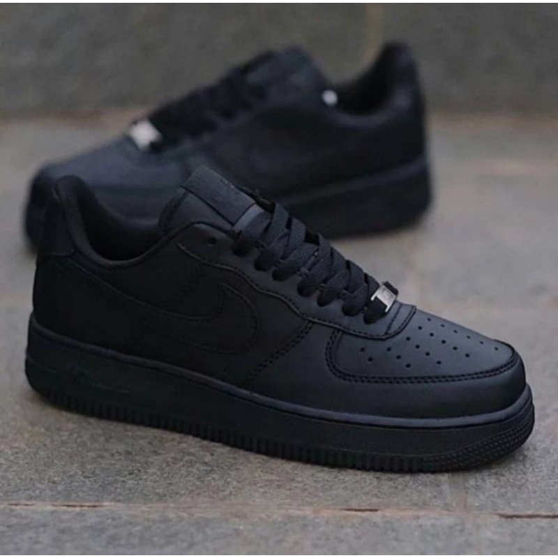 Nike Air Force 1 Tênis Casual Masculino Da Força Aérea Sapatos Pretos Completos