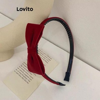 Lovito Tiara Feminina Casual Com Laço Liso E Veludo Retrô Doce LFA11154