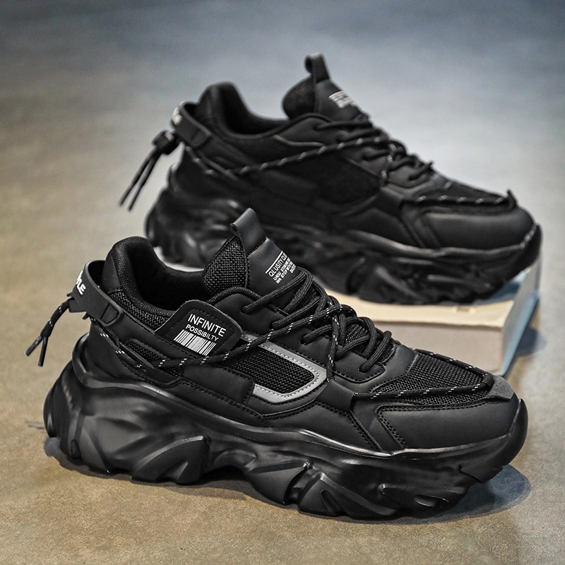 A versão coreana de inverno da moda esportiva versátil sapatos masculinos ao ar livre de malha respirável sapatos de pai casual