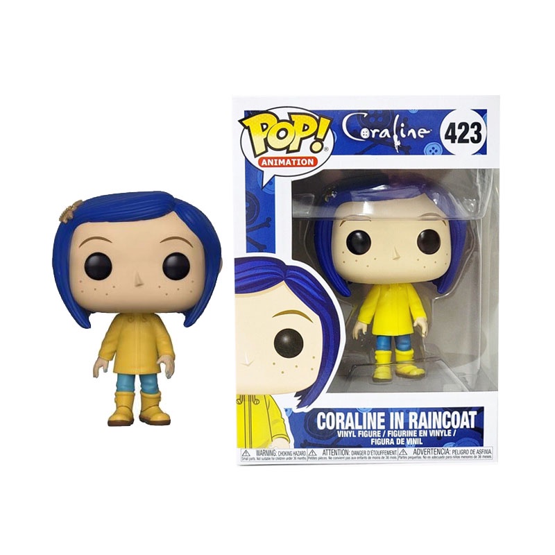 Funko Pop Coraline & The Secret Door Em Capa De Chuva 423 Action Figura Modelo De Brinquedo Colecionável