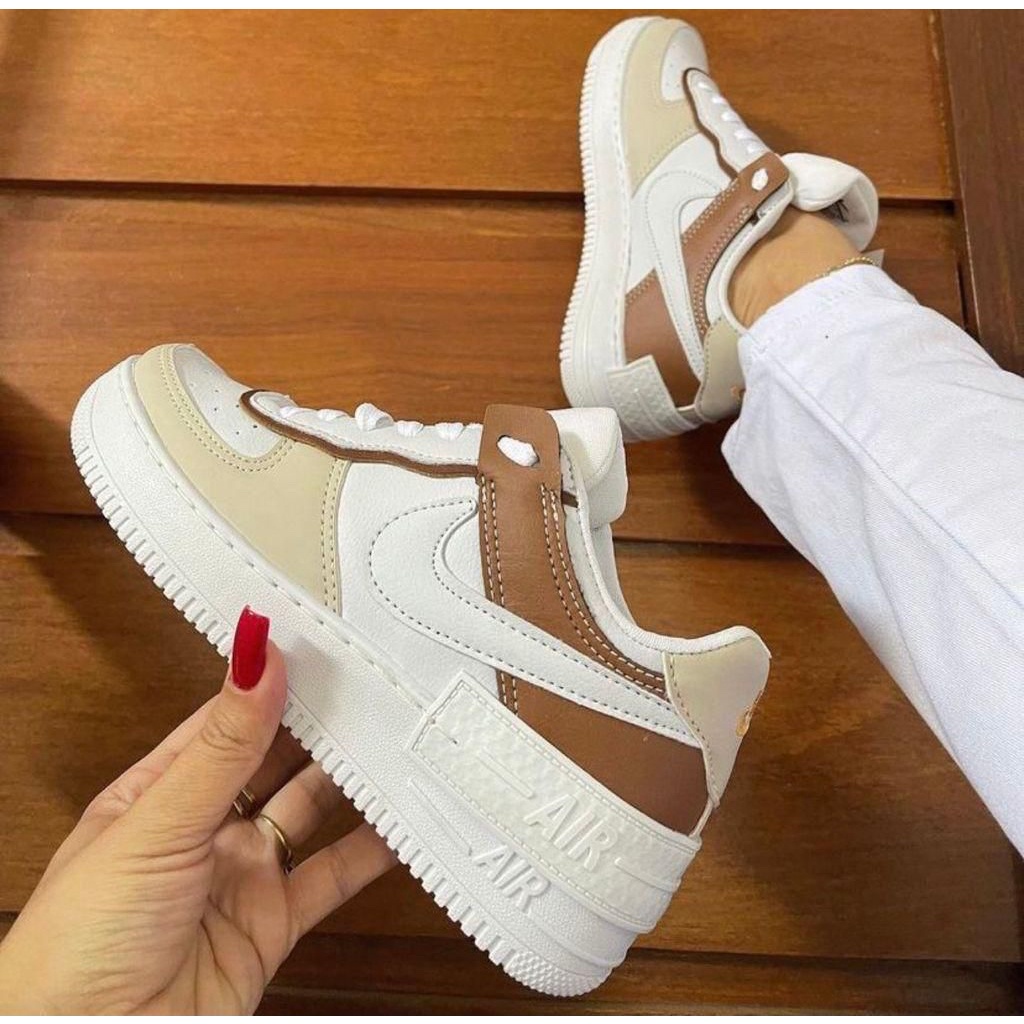PROMOÇÃO TÊNIS 1 CASUAL BRANCO/ROSA/LILÁS/CARAMELO/ MODA BLOGUEIRA LANÇAMENTO 4.1 V sv2-17234-965 BAR96/22.009-23CIA350
