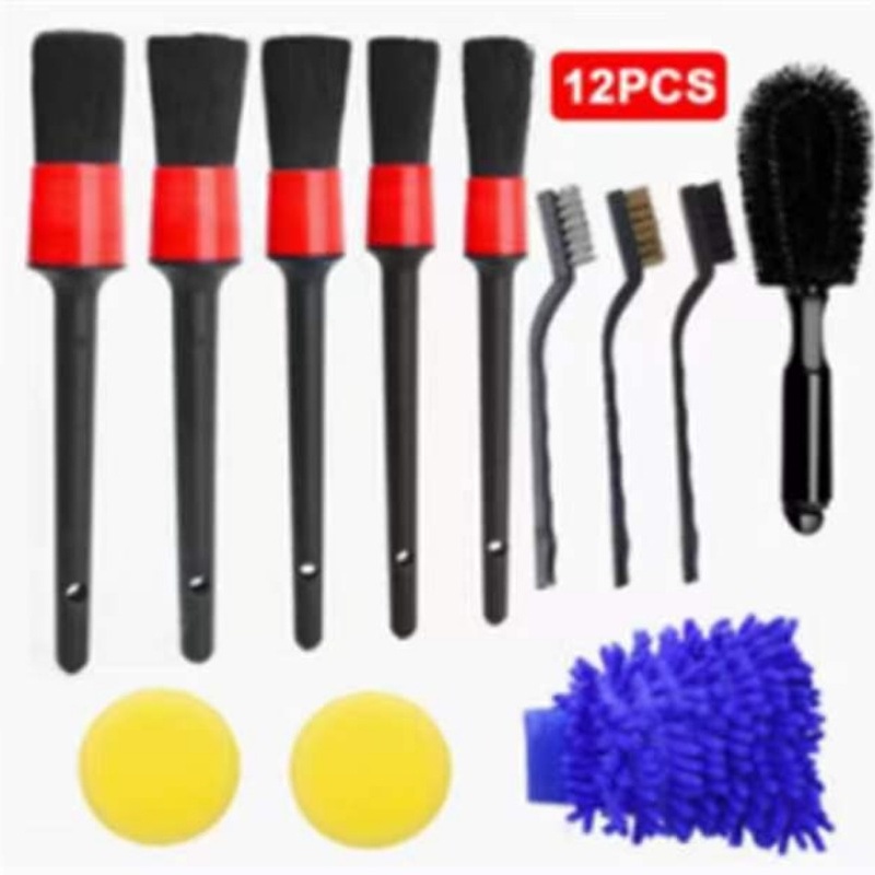Conjunto De Escova De Detalhe De 12 Peças Para Carros O Último Kit De Limpeza Automática Lacunas De Ventilação Saída De Ar