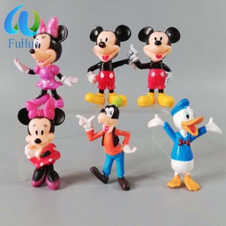 FUHUI Mickey Mouse Christmas Cute Cake Decorações De Bolo De Natal Bonecos Anime Figura De Ação Periférica Modelo