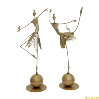 LIVE Garden Estátua Figurino Ocidental Lindo Quarto Menina Dançante Casa Metal Escultura