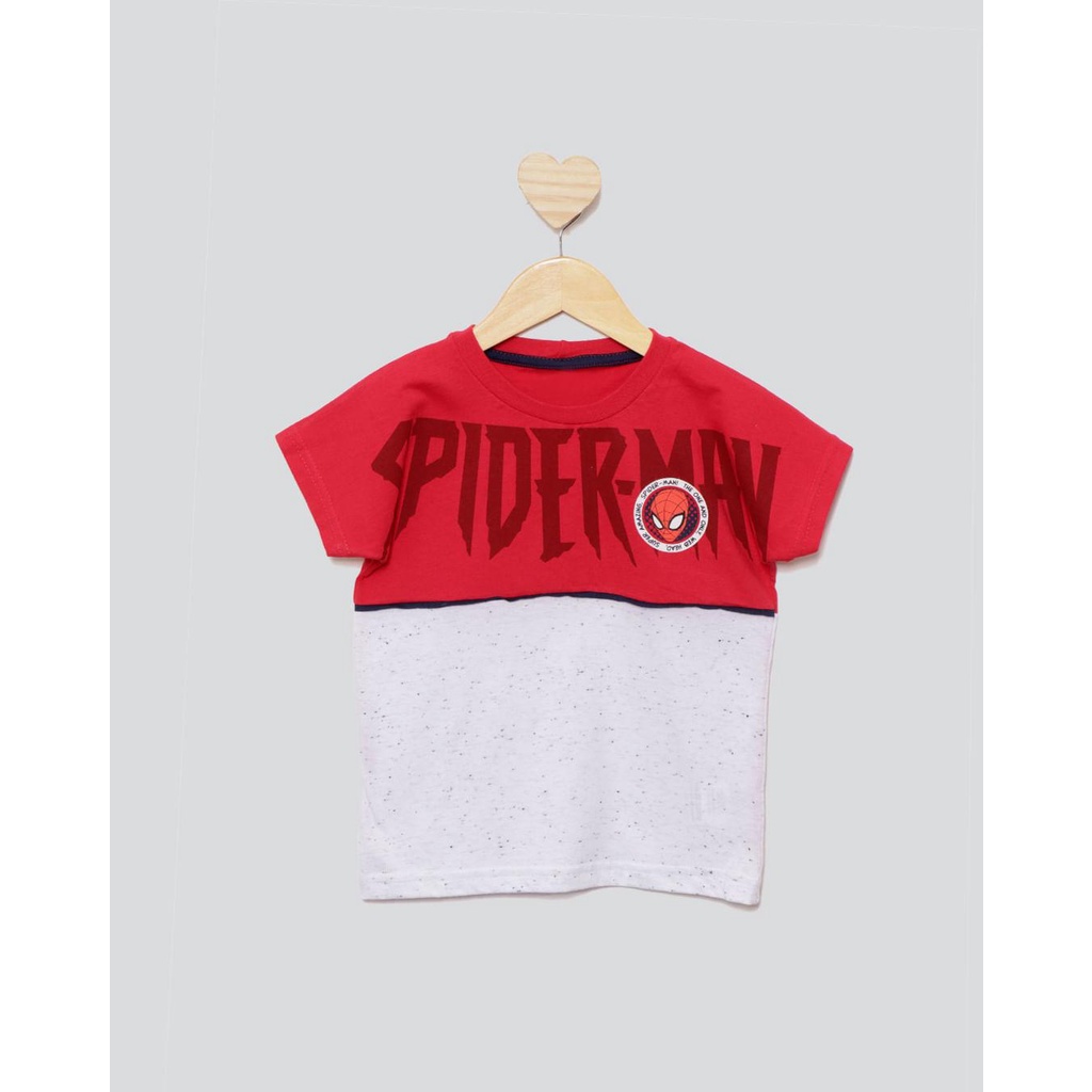 Camiseta Bebê Menino Marvel Homem Aranha Manga Curta Branca