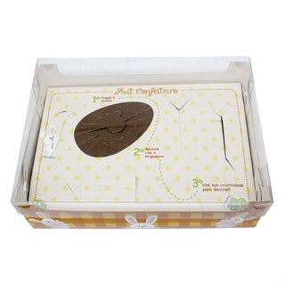 Kit Confeiteiro Caixa Ovo de Colher Xadrez Laranja 150g C/10un Desmontada Ideia