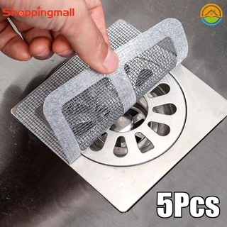 (Selecionado) 1/5Pcs Home Adesivos Descartáveis Anti-Bloqueio De Tela Filtrante Captador De Cabelo/Banheiro De Cozinha Tampa Adesiva De Drenagem De Piso À Prova De Insetos