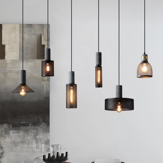 Lustre De Cimento Estilo Industrial Retrô Americano Café Luminaria Teto Sala Jantar Decorativa Pingentes
