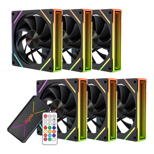 Kit 6 Fan Digoo Zoloe Argb Infinito 120mm + Controladora - Faz a Boa!