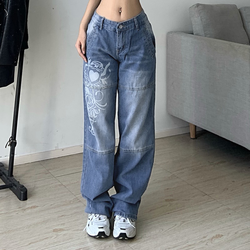 La mujer floja de moda los pantalones de cintura alta Jeans Casual