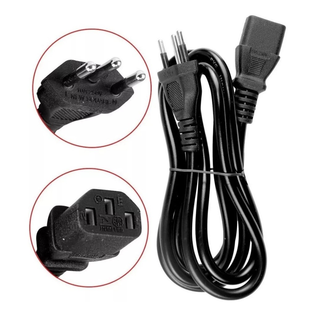 Cabo de força, energia atx, Tvs, Samsung, Aoc, Pc, (fonte Xbox 360)