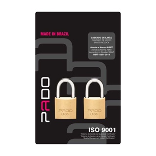Cadeado com chave 30mm E-30 2 peças bronze Pado