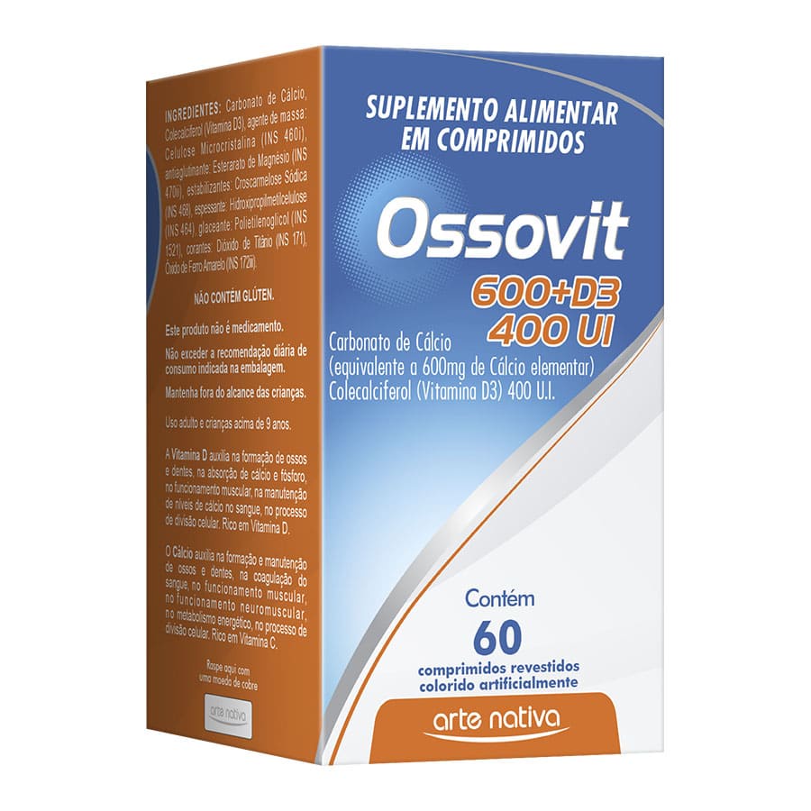 Ossovit 600+D3 400UI 60 Comprimidos Revestidos | Shopee Brasil