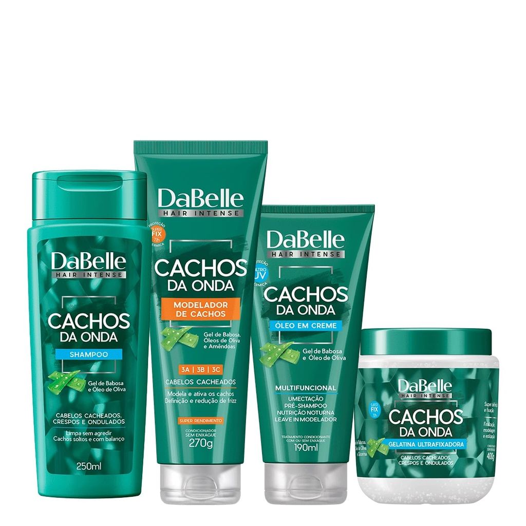 Kit DaBelle Hair Cachos da Onda - Hidratação Intensa (4 produtos ...