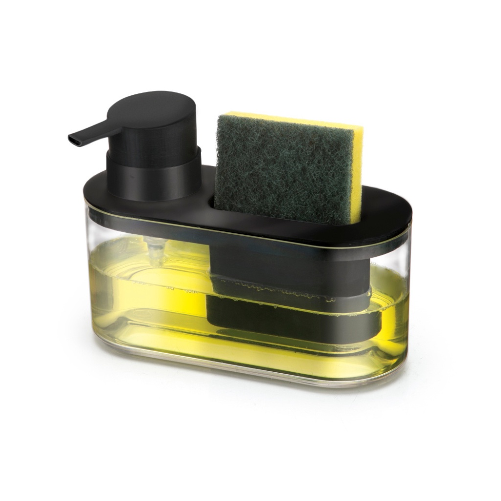 Dispenser Porta Detergente e Bucha Suporte Pia Cozinha Preto Arthi