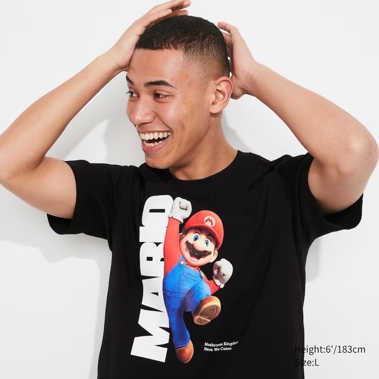 Camiseta Super Mario Bros manga curta preta, Nintendo
