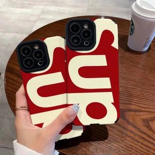 Estojo Para Iphone 11Pro MAX 14 PRO 11 12/13/6/7/8plus XR Xmax/15promax Sup Inglês Telefone Vermelho Tudo Incluído Capa Macia À Prova De Choque De Pele De Cordeiro