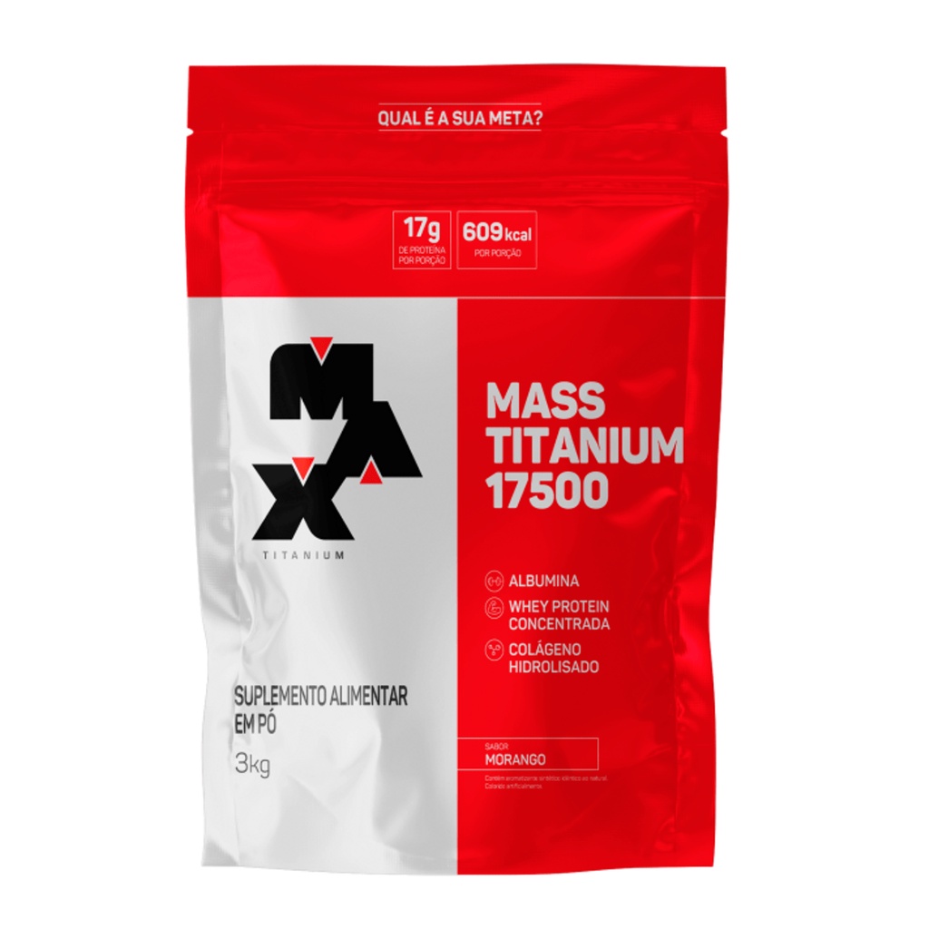 Whey Protein Concentrado Mass Titanium 17500 Refil – Max Titanium 3kg