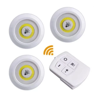 Luminária Kit 3 Lâmpada Led Spot Sem Fio Controle Remoto Lâmpada Led Sem Fio